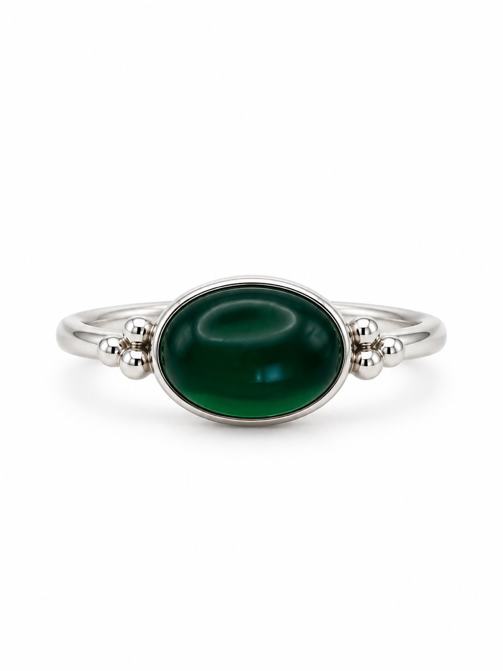 Emerald Bubble Accent Ring
